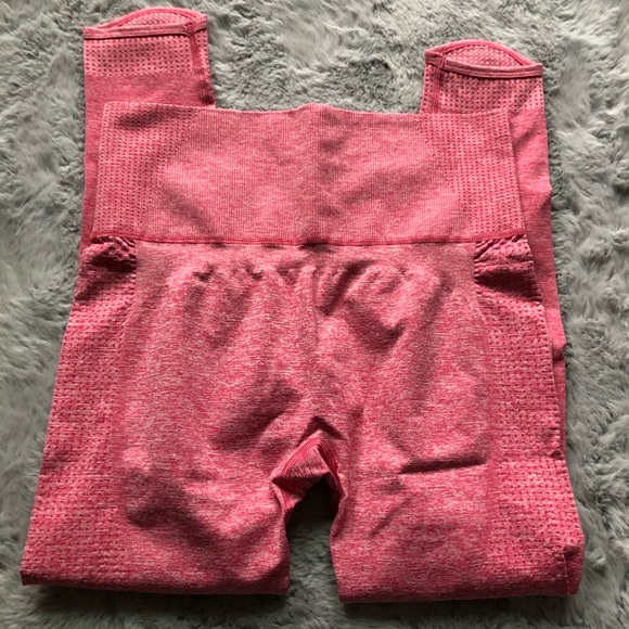 SOLD- Vital Rise Pink Marl Womens Seamless Legging - Picture 3 of 7